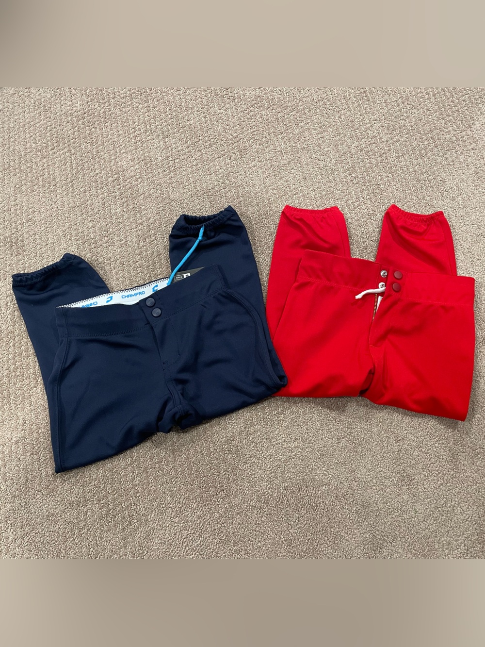 Girl’s Youth Red and Navy Champro & Intensity Softball Pants, size Youth M